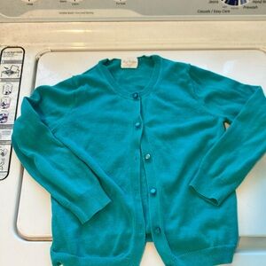 Teal Button-Up girls Sweater cardigan 6-7 crew cuts j crew Casey cardigan